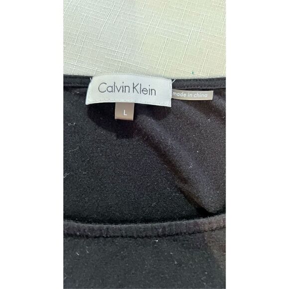 Calvin Klein Women's Sleeveless Top Shirt Patterned Stretch Black White Large - Picture 4 of 10